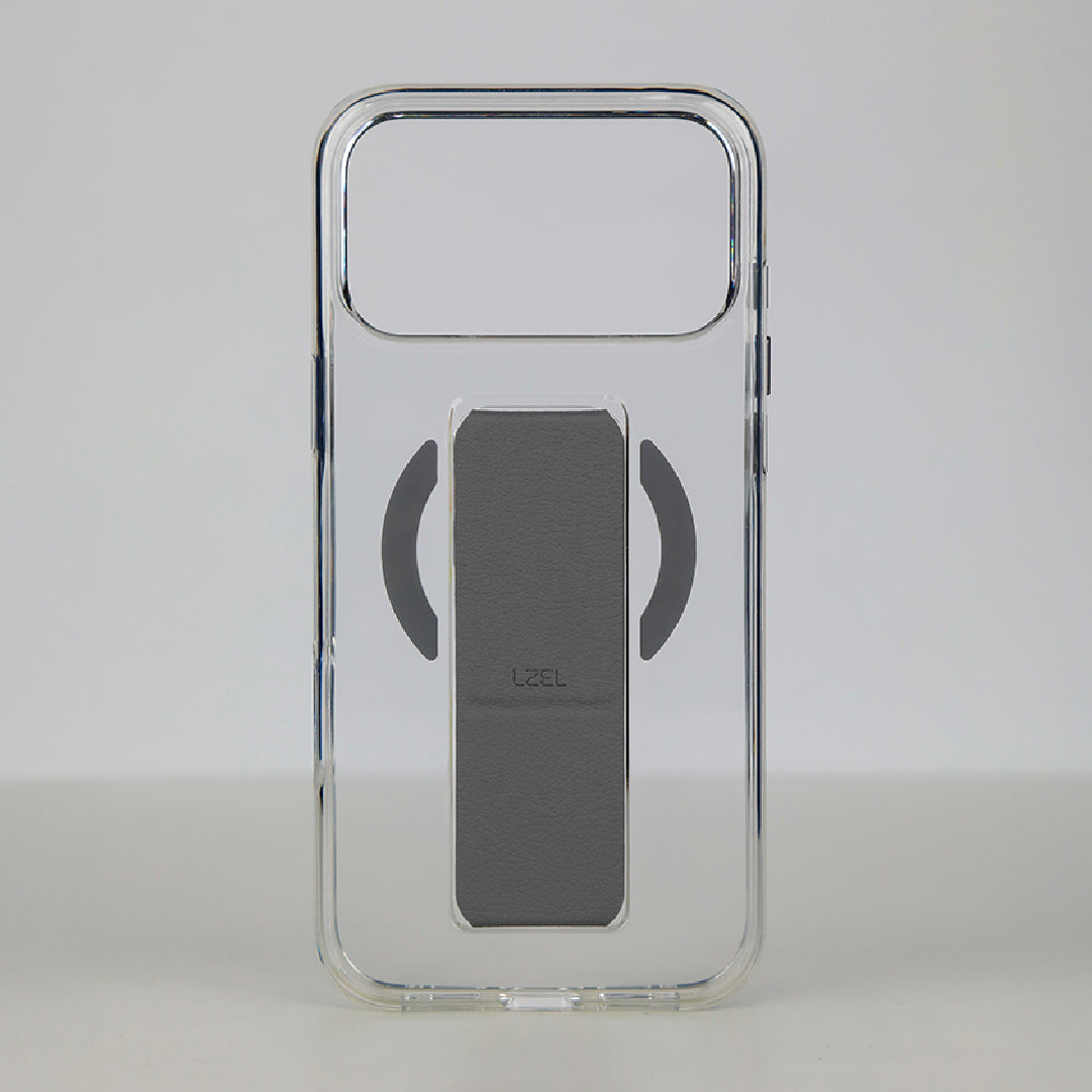 LZEL MagClear LeatherGrip Case for iPhone 17 Pro Max
