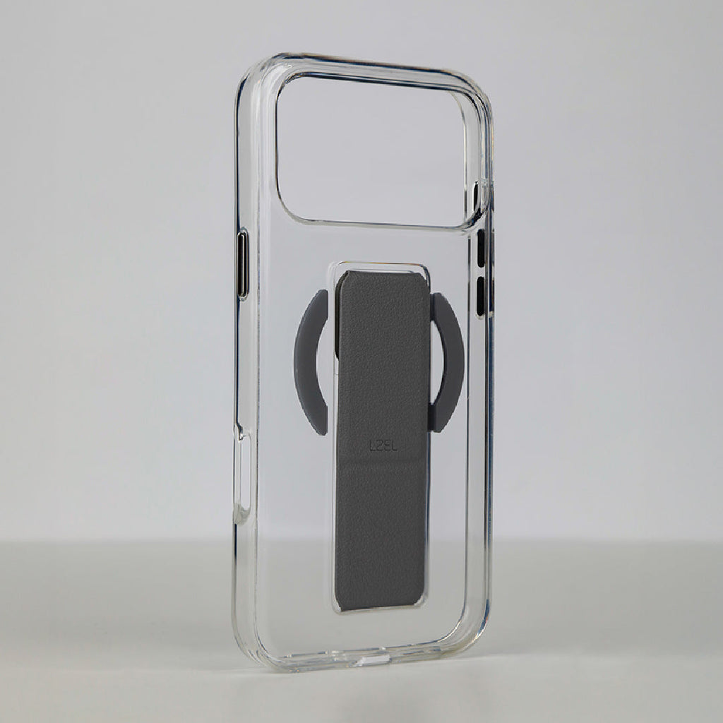 LZEL MagClear LeatherGrip Case for iPhone 17 Pro