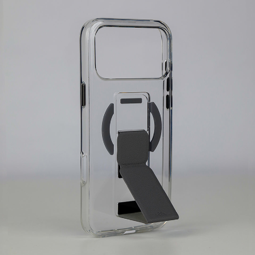 LZEL MagClear LeatherGrip Case for iPhone 17 Pro