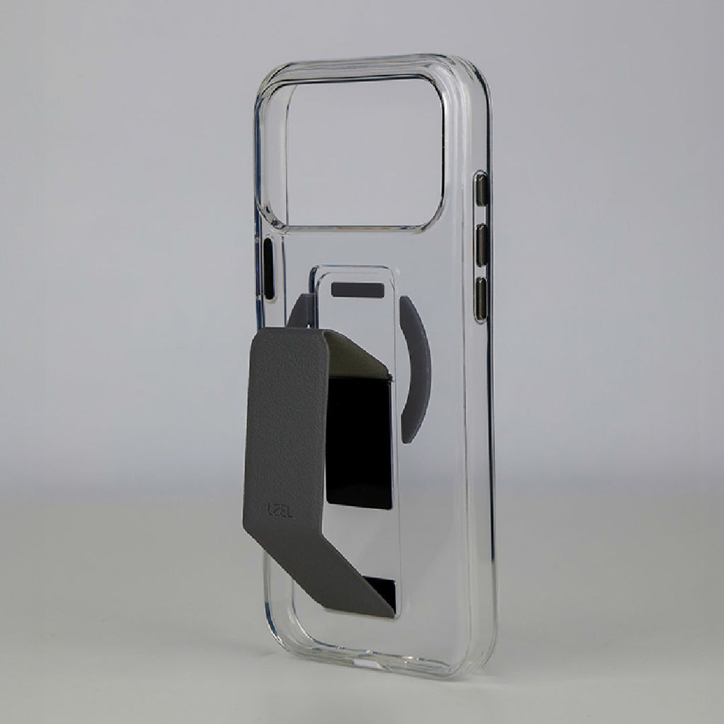 LZEL MagClear LeatherGrip Case for iPhone 17 Pro Max