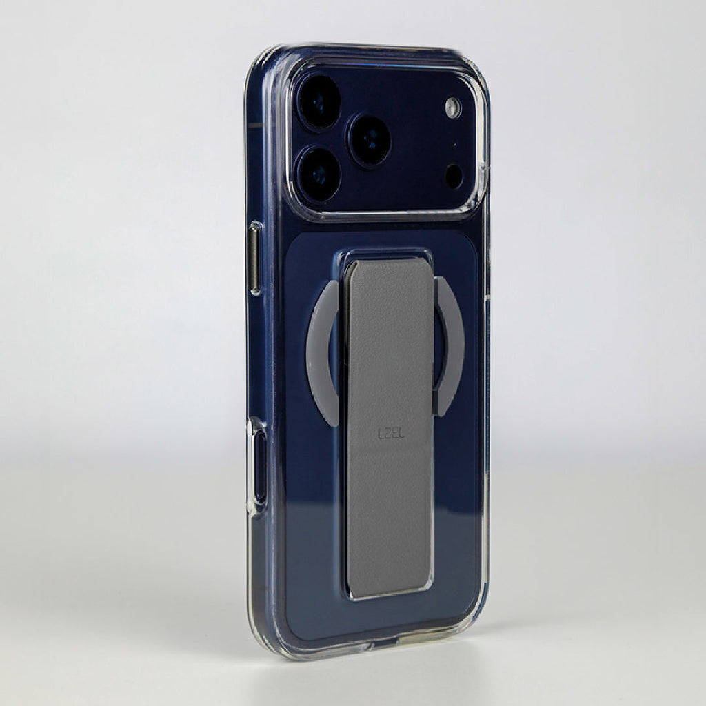 LZEL MagClear LeatherGrip Case for iPhone 17 Pro