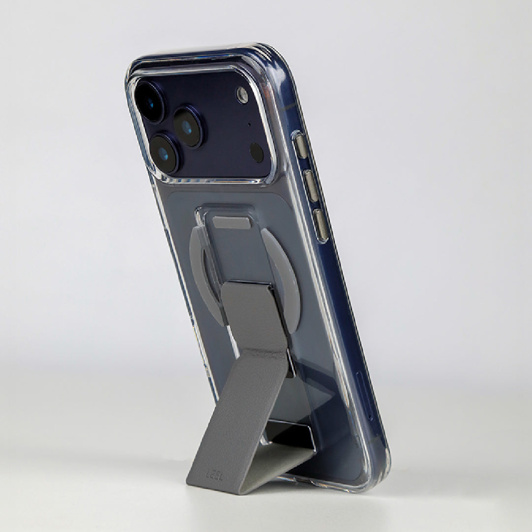 LZEL MagClear LeatherGrip Case for iPhone 17 Pro