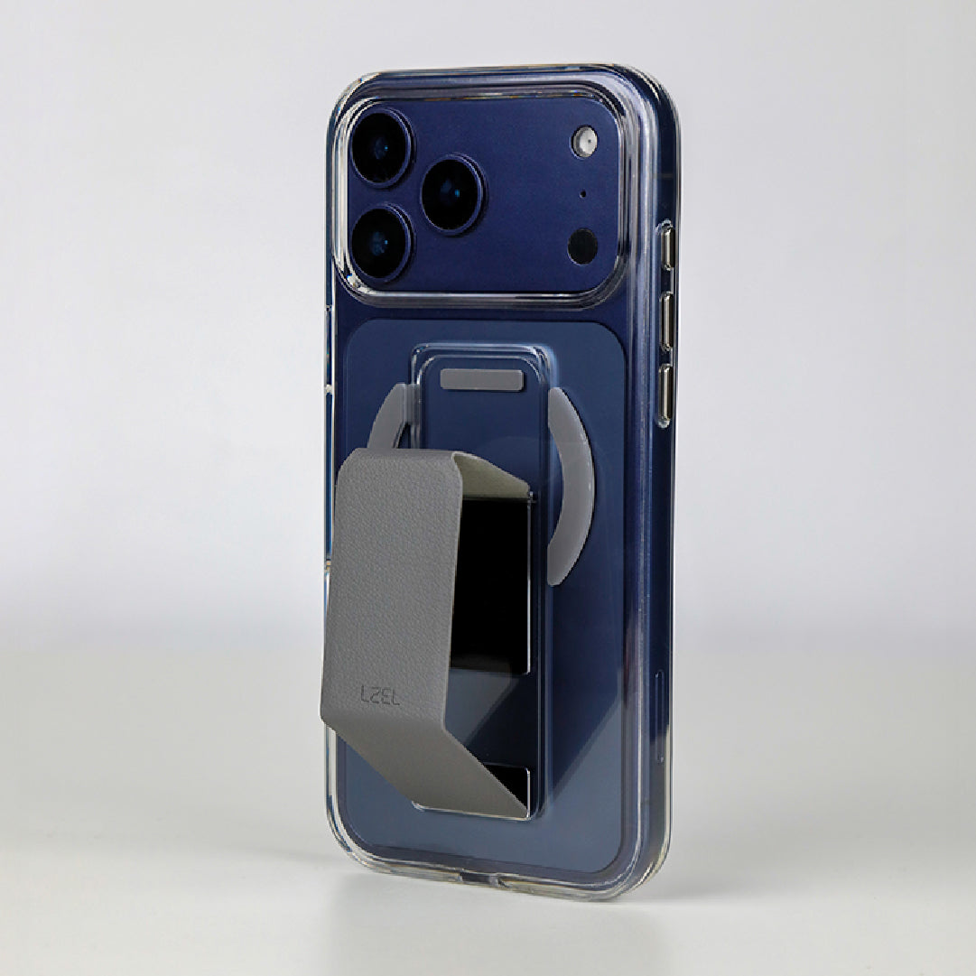LZEL MagClear LeatherGrip Case for iPhone 17 Pro