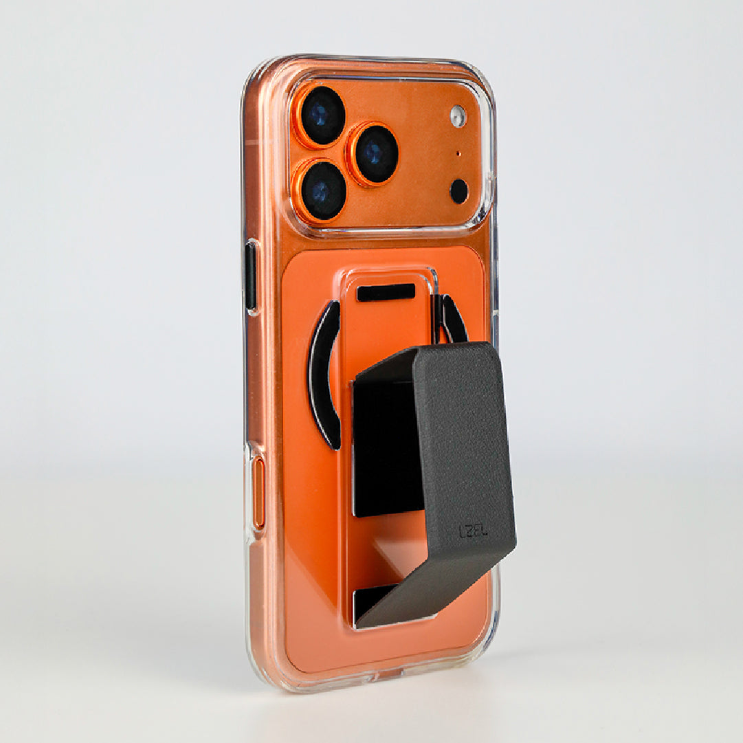 LZEL MagClear LeatherGrip Case for iPhone 17 Pro Max