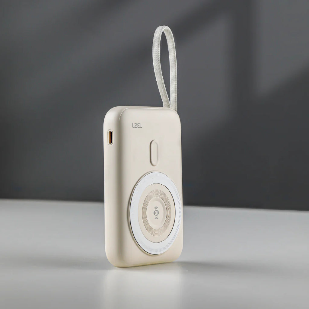 LZEL HexaEnergia Station 6x Wireless Powerbank Charging Dock | 10000mAh Full Battery | Built-in Cable | White