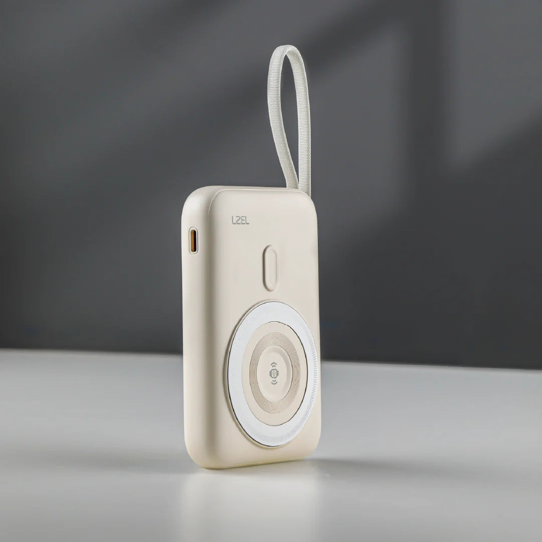 LZEL HexaEnergia Station 6x Wireless Powerbank Charging Dock | 10000mAh Full Battery | Built-in Cable | White