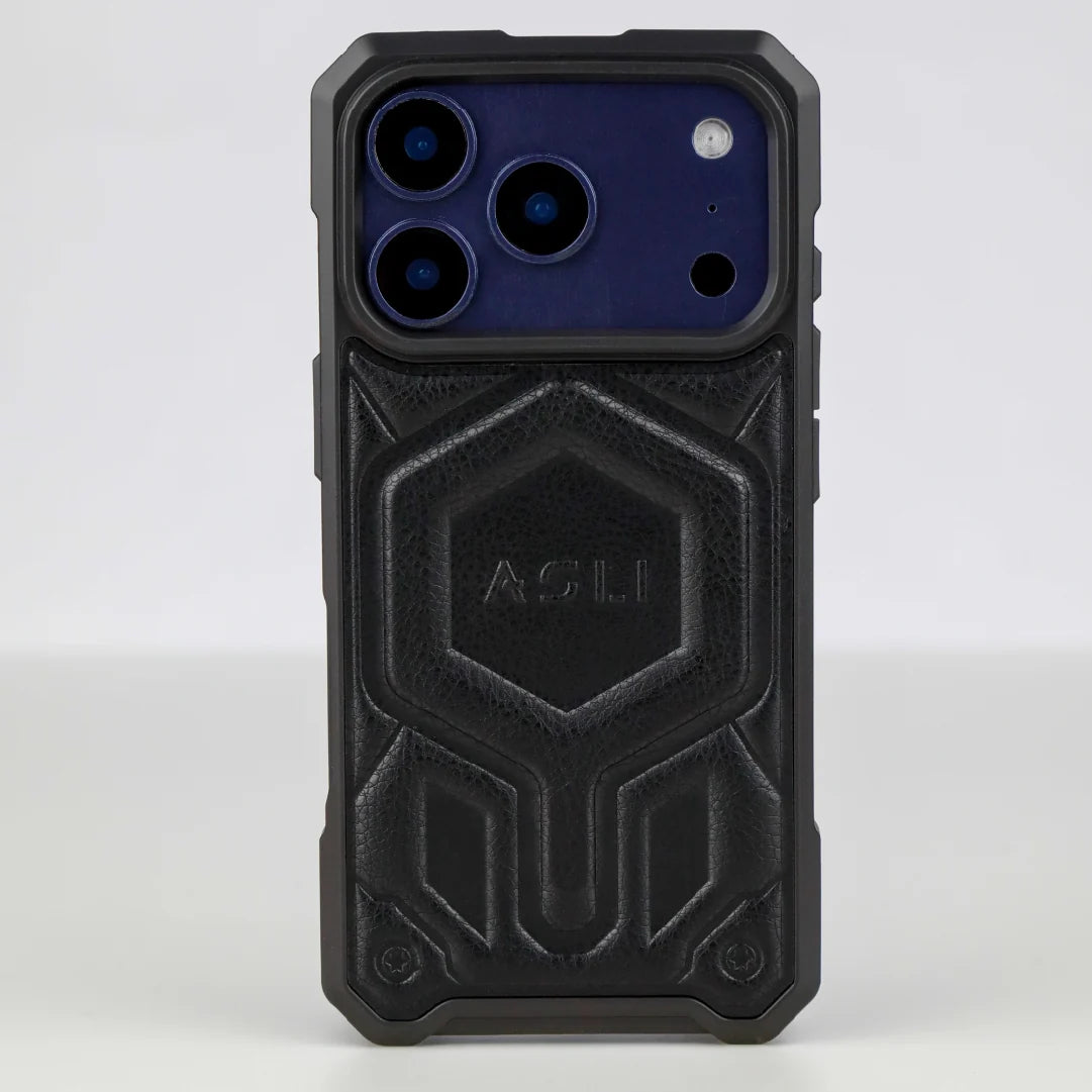 ASLI Leather Hybrid Premium Leather Case With Drop Protection And Heat Dissipation Case For 17 Pro Max