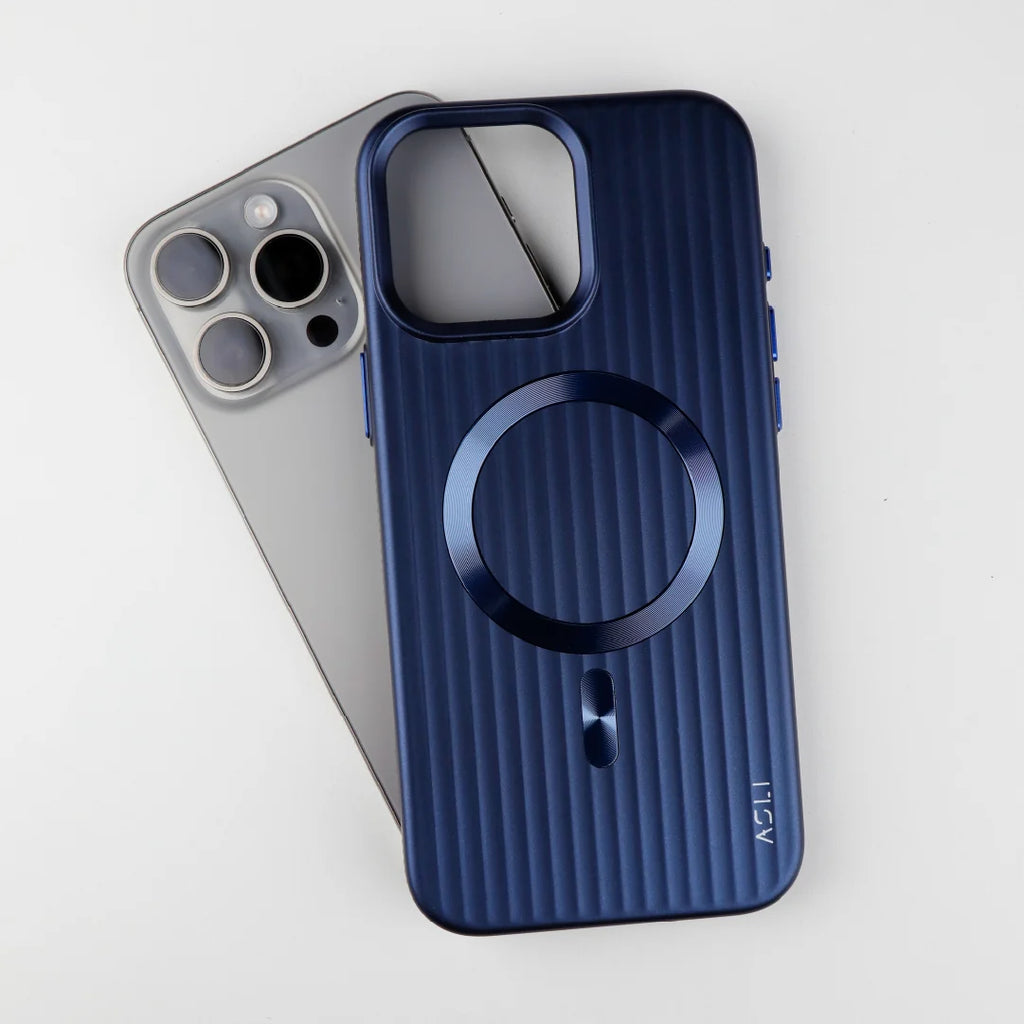 ASLI Corrugared Ridge Premium Metalic Case With Enhanced Camera Protection Case For iPhone 16 Pro Max