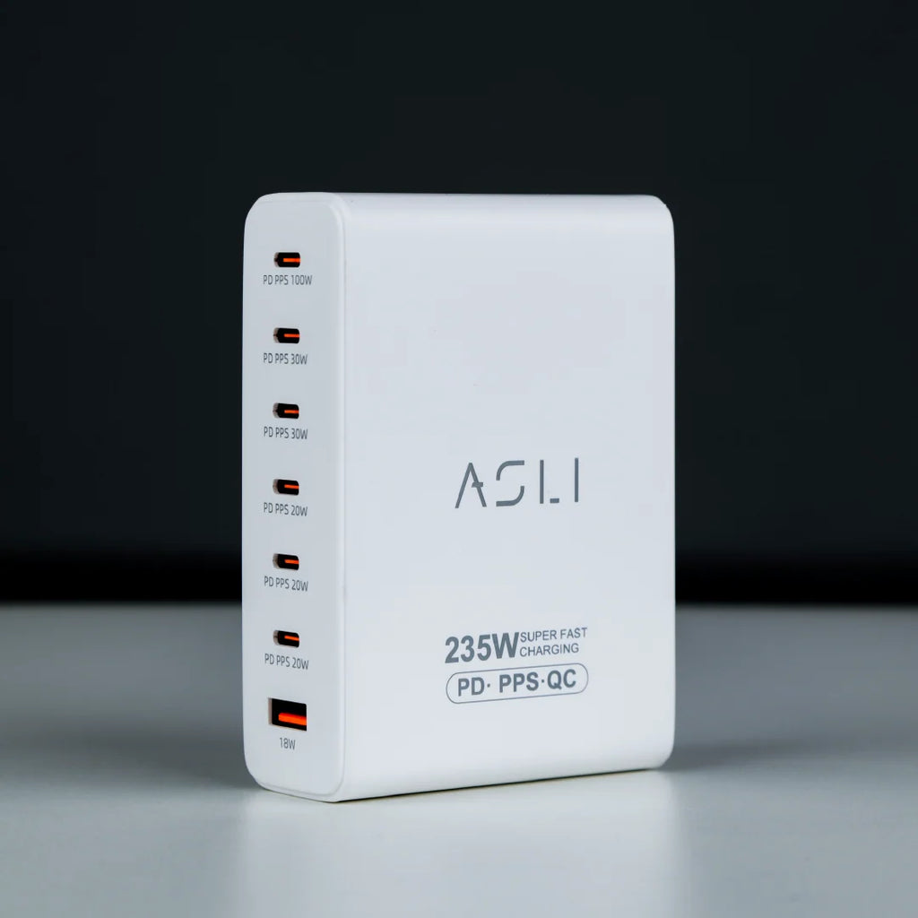 Asli Global Turboxis Series 235W Gan-7-Port Fast Charging Station With Power Delivery & PPS