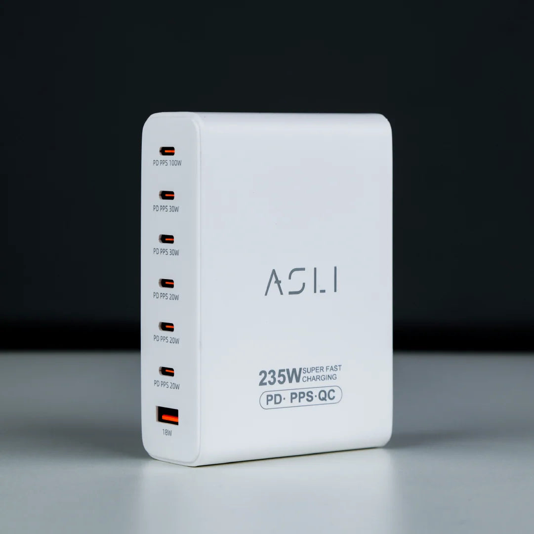 Asli Global Turboxis Series 235W Gan-7-Port Fast Charging Station With Power Delivery & PPS