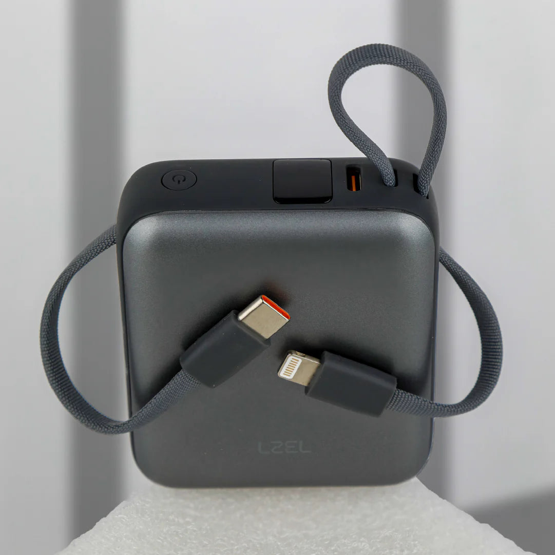 LZEL Neurode Sync Mini 10000Mah  Pd3.0 & Qc 3.0 | 22.5W | Built-In Type-C & Lighting Power Bank