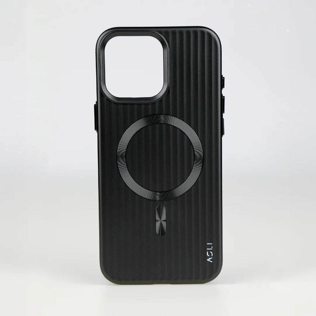 ASLI Corrugared Ridge Premium Metalic Case With Enhanced Camera Protection Case For iPhone 16 Pro Max