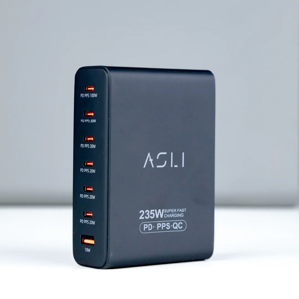 Asli Global Turboxis Series 235W Gan-7-Port Fast Charging Station With Power Delivery & PPS