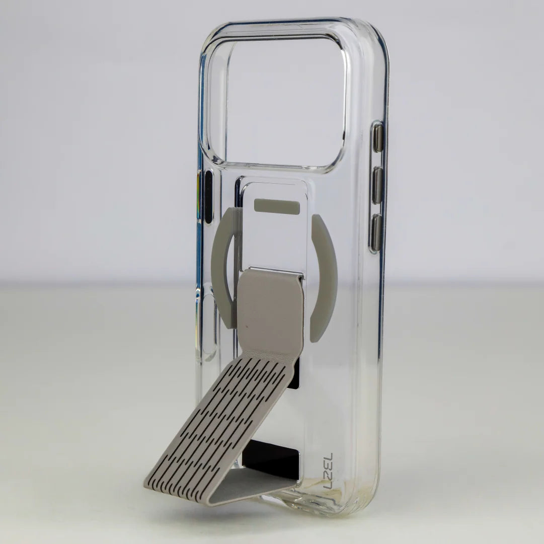 LZEL Clearmag Kickstand Clear Strap Magsafe With Enhanced Edge Protection Case For iPhone 17 Pro Max