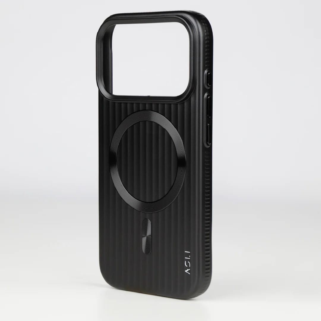 ASLI Corrugared Ridge Premium Metalic Case With Enhanced Camera Protection Case For iPhone 17 Pro Max