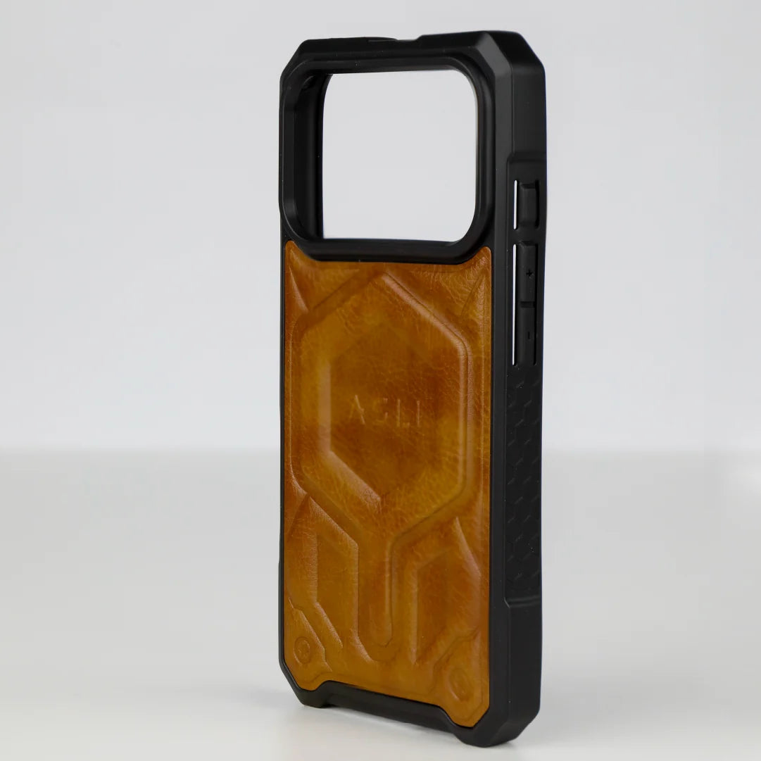 ASLI Leather Hybrid Premium Leather Case With Drop Protection And Heat Dissipation Case For 17 Pro Max