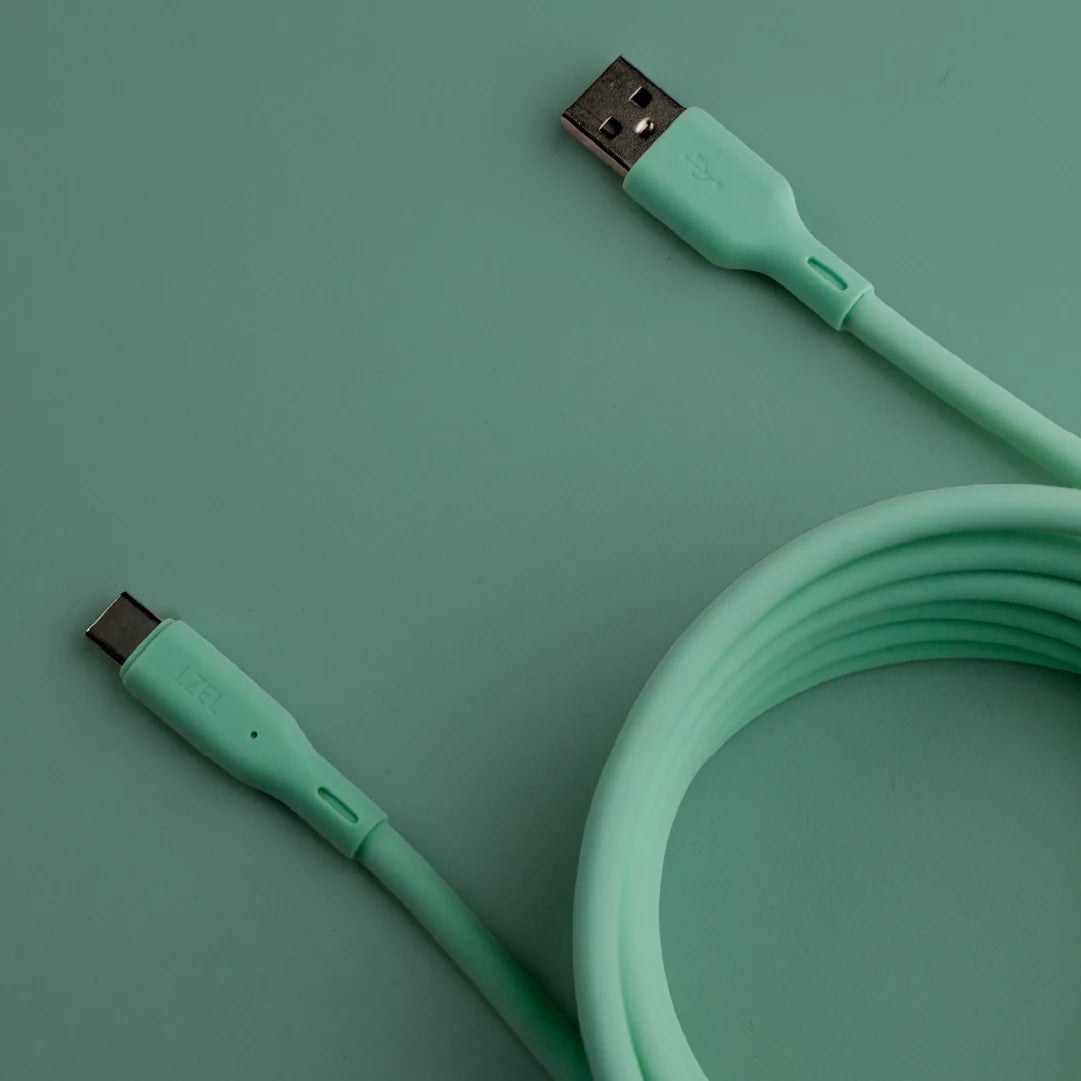 LZEL Celeris Silox CXL Soft Silicone USB-A to USB-C Cable, 480Mbps, 15W Max, 2m
