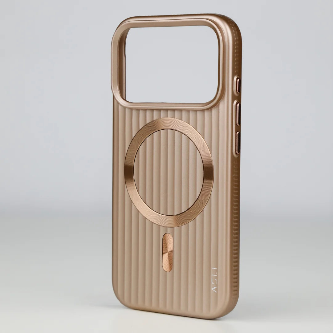 ASLI Corrugared Ridge Premium Metalic Case With Enhanced Camera Protection Case For iPhone 17 Pro