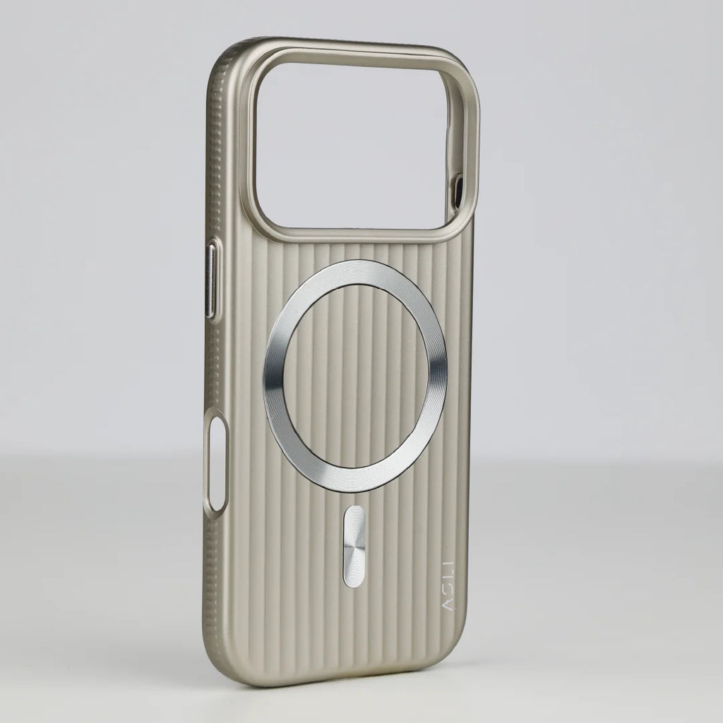 ASLI Corrugared Ridge Premium Metalic Case With Enhanced Camera Protection Case For iPhone 17 Pro