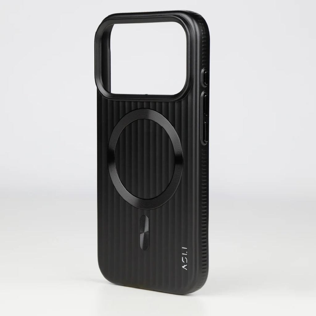 ASLI Corrugared Ridge Premium Metalic Case With Enhanced Camera Protection Case For iPhone 17 Pro Max