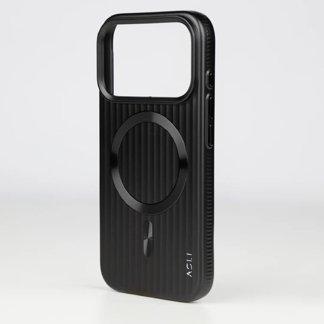 ASLI Corrugared Ridge Premium Metalic Case With Enhanced Camera Protection Case For iPhone 17 Pro Max