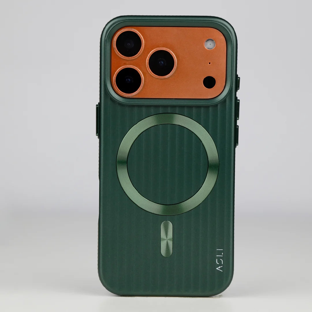 ASLI Corrugared Ridge Premium Metalic Case With Enhanced Camera Protection Case For iPhone 17 Pro