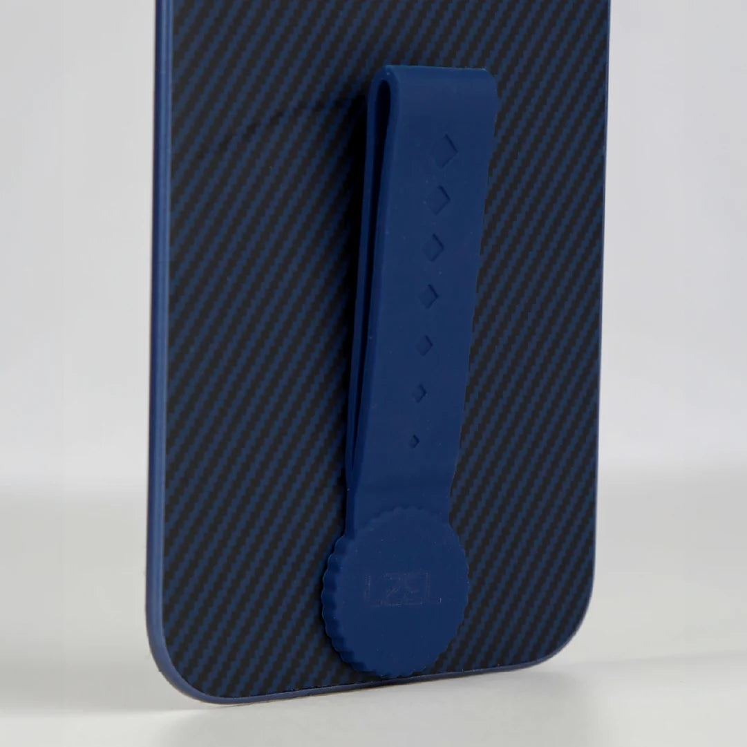 LZEL MagCarbon Strap Carbon Design with 360Â° Grip and Raised-Edge Protection Back Cover for iPhone 17 Pro Max
