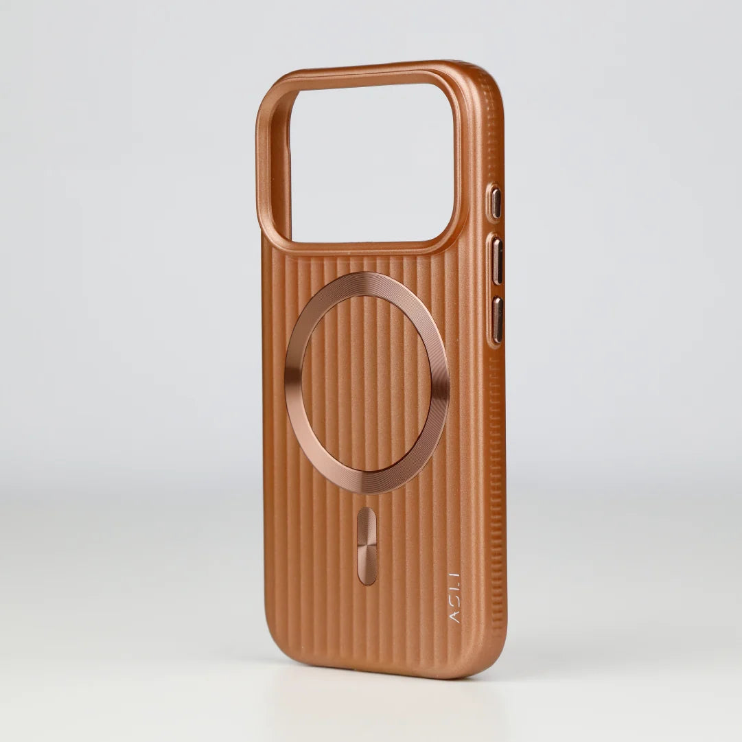 ASLI Corrugared Ridge Premium Metalic Case With Enhanced Camera Protection Case For iPhone 17 Pro Max