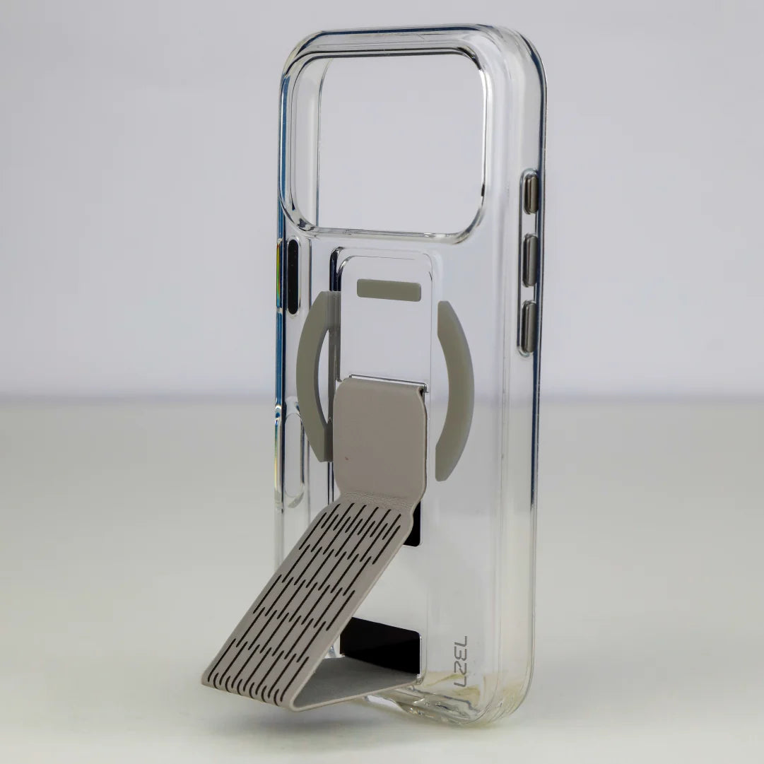LZEL Clearmag Kickstand Clear Strap Magsafe With Enhanced Edge Protection Case For iPhone 17 Pro
