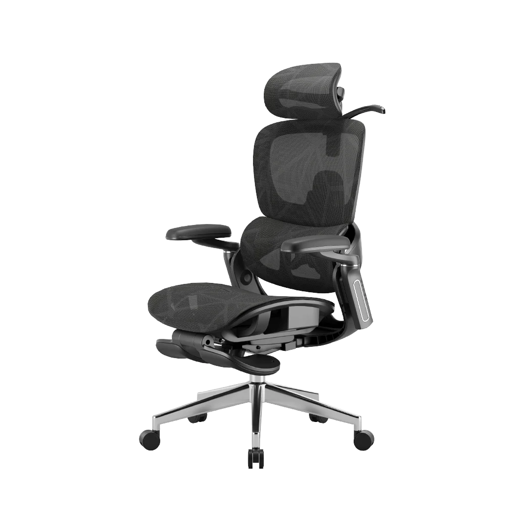 Ergonomic Office Chair – Footrest, Sliding Mechanism, Class 4 Gas Lift | Black