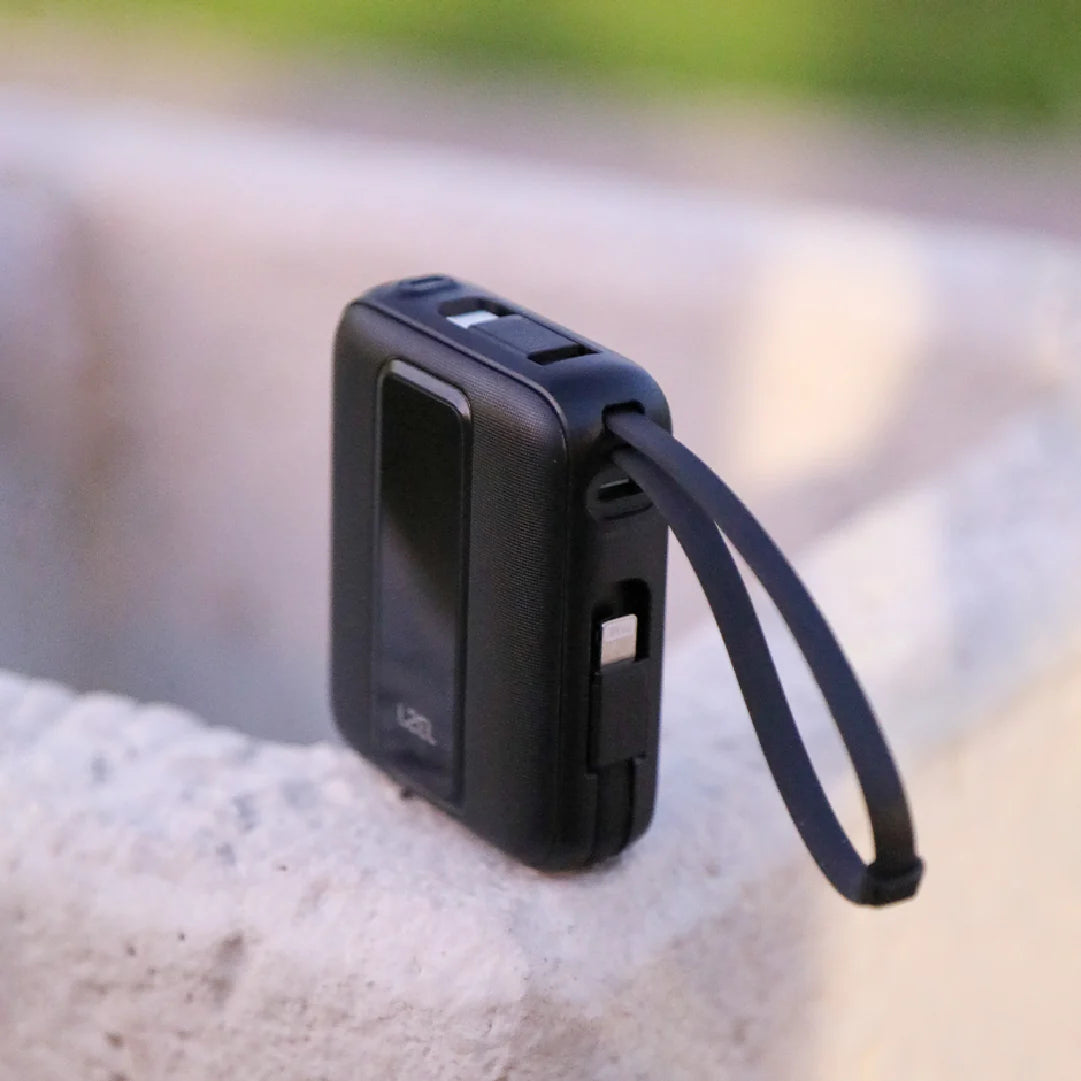 LZEL AMPNEO1O Mini 10000mAh PD Power Bank 30W | Built-in Type-C & Lightning Cable | Type-C Input/Output