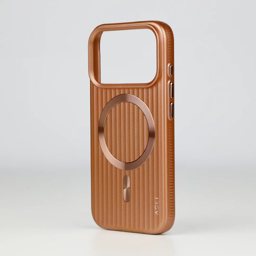 ASLI Corrugared Ridge Premium Metalic Case With Enhanced Camera Protection Case For iPhone 17 Pro