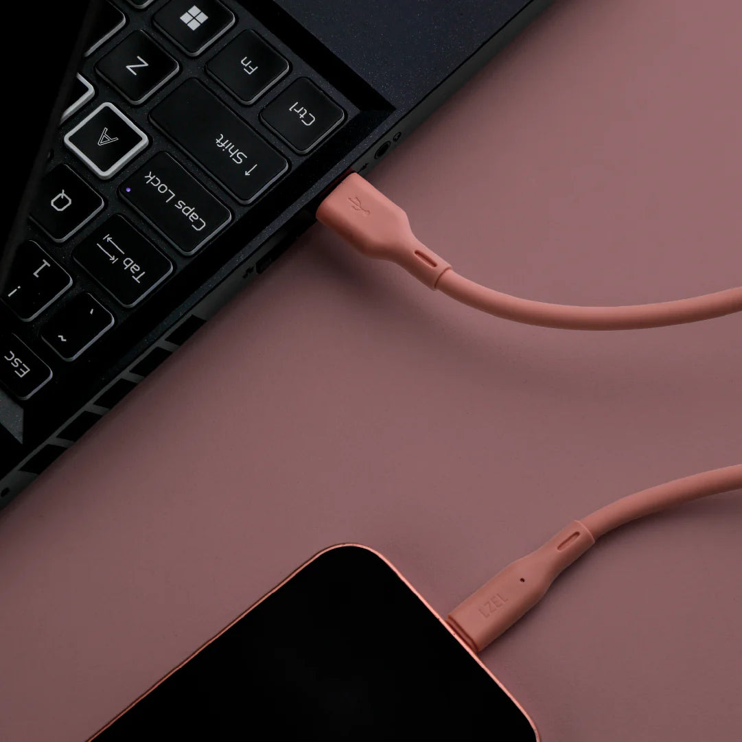 LZEL Celeris Silox CXL Soft Silicone USB-A to USB-C Cable, 480Mbps, 15W Max, 2m