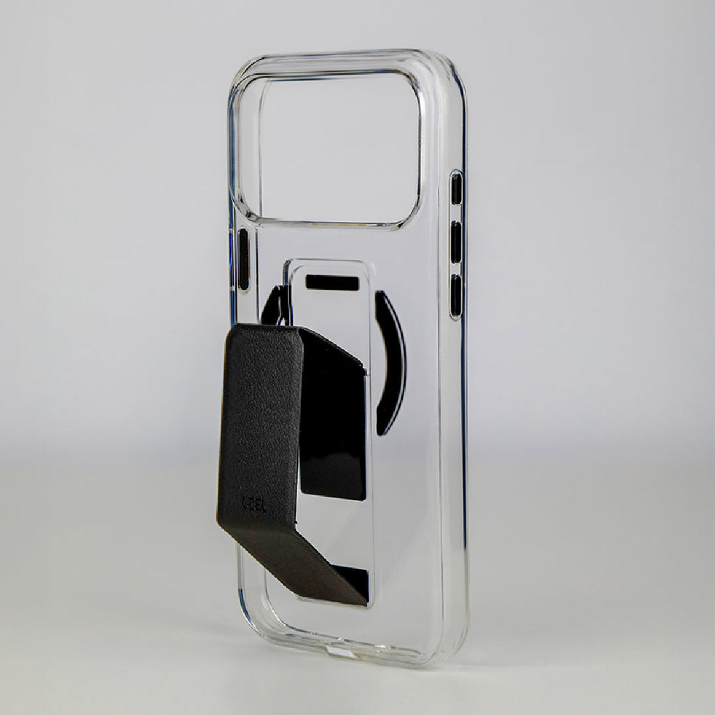LZEL MagClear LeatherGrip Case for iPhone 17 Pro
