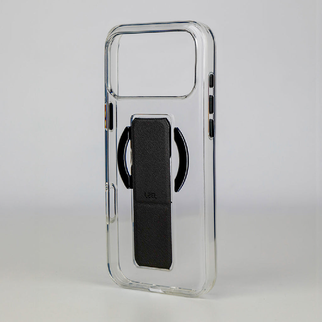 LZEL MagClear LeatherGrip Case for iPhone 17 Pro