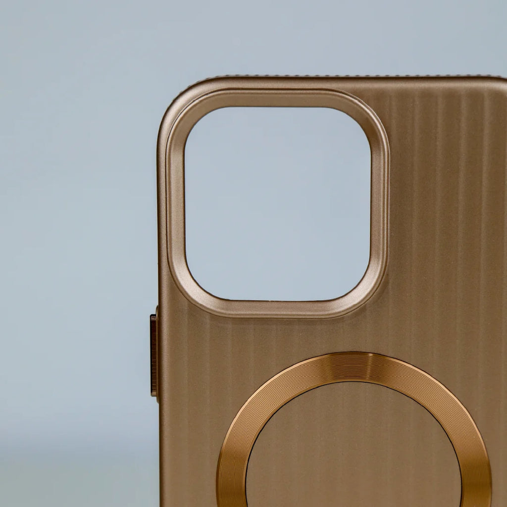 ASLI Corrugared Ridge Premium Metalic Case With Enhanced Camera Protection Case For iPhone 16 Pro