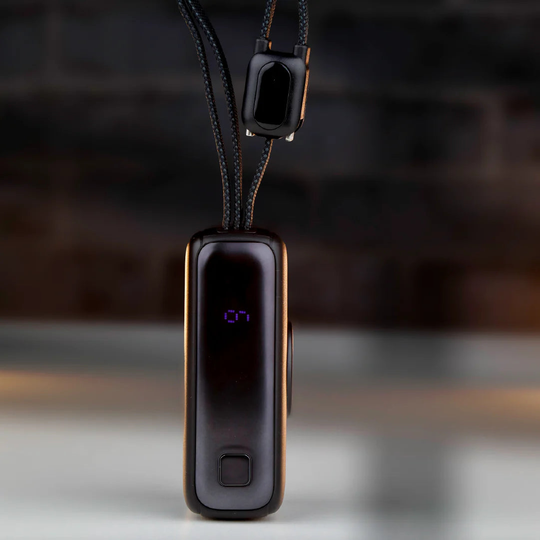 LZEL Ampflow10 Mini 10000Mah Pd Power Bank 22.5W | Built-In Type-C & Lightning Cable | Wireless Charging