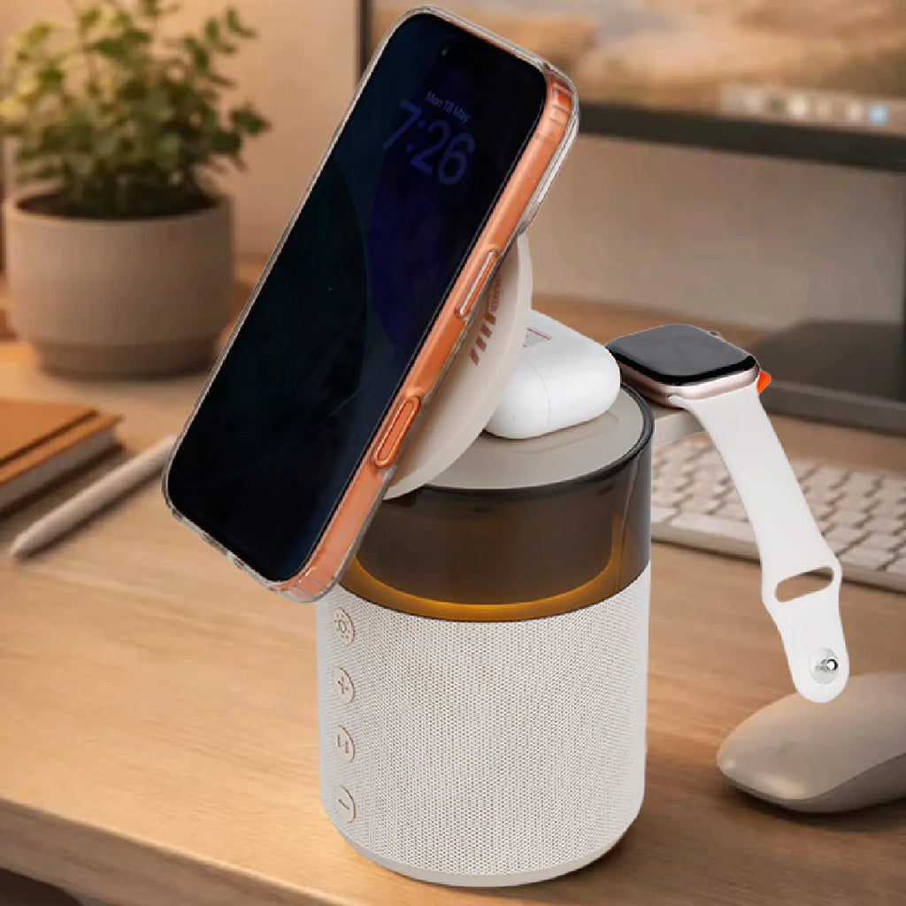 LZEL SonicGlow Pulse â€“ Wireless Charger & Bluetooth Speaker