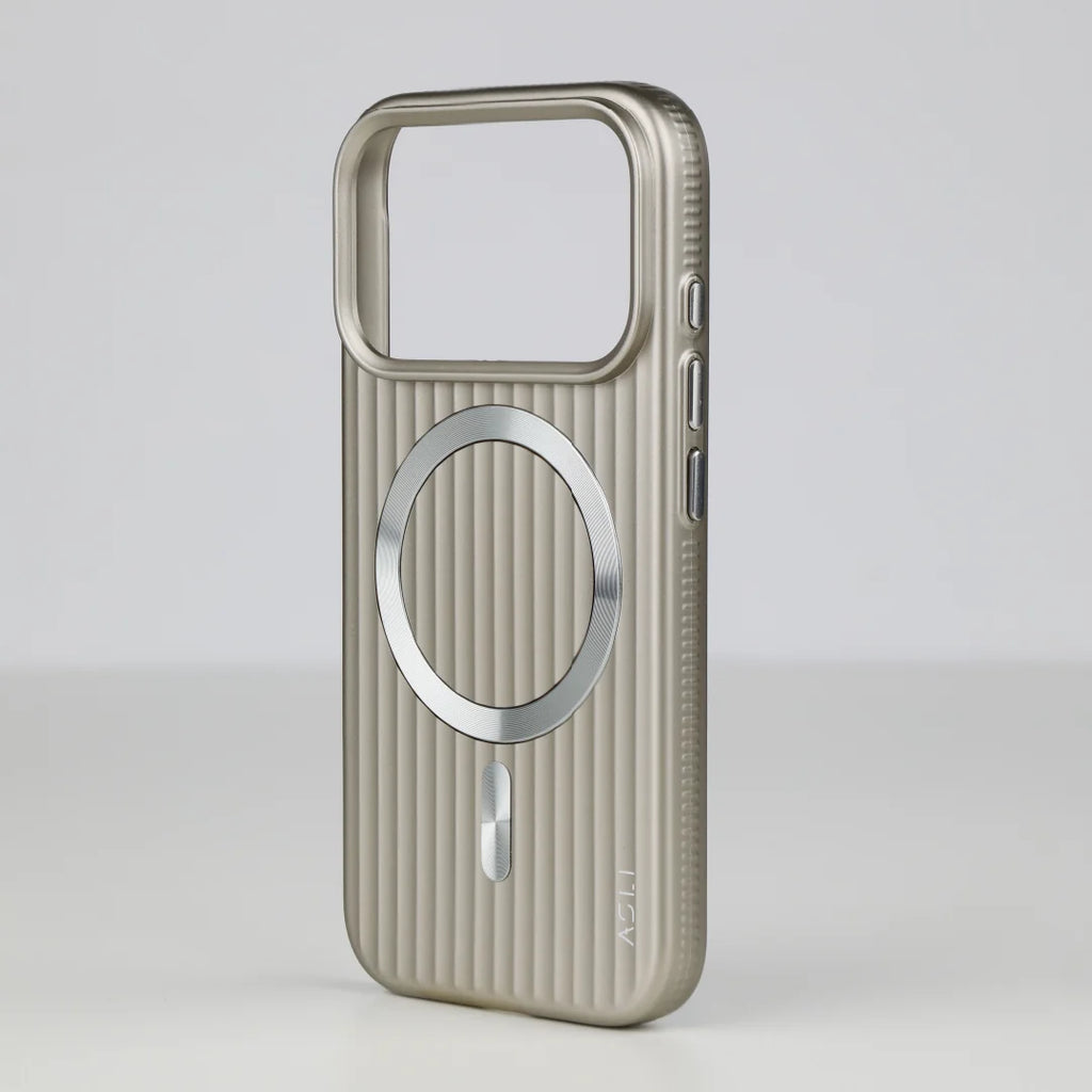 ASLI Corrugared Ridge Premium Metalic Case With Enhanced Camera Protection Case For iPhone 17 Pro Max