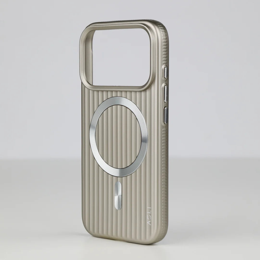 ASLI Corrugared Ridge Premium Metalic Case With Enhanced Camera Protection Case For iPhone 17 Pro Max