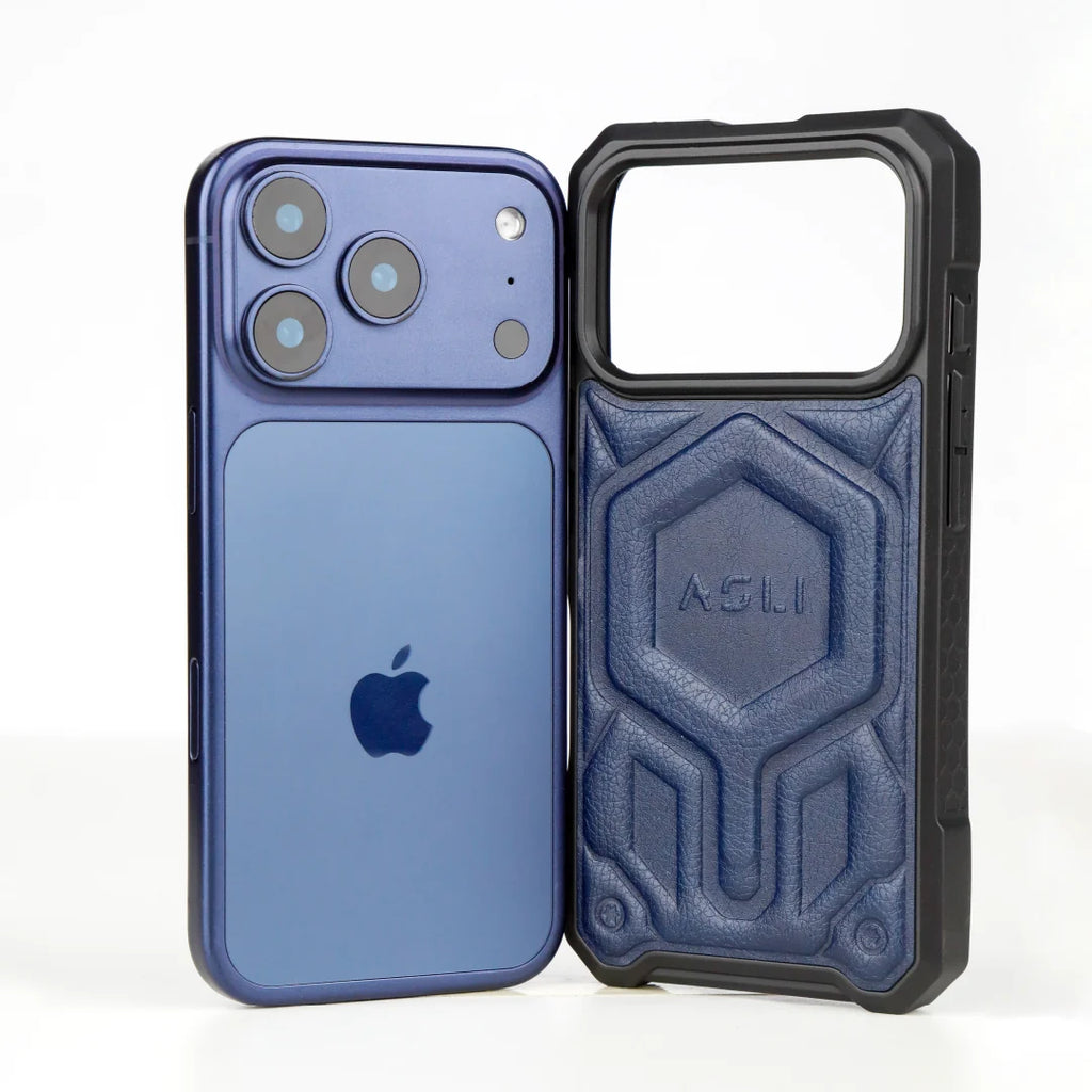ASLI Leather Hybrid Premium Leather Case With Drop Protection And Heat Dissipation Case For 17 Pro Max