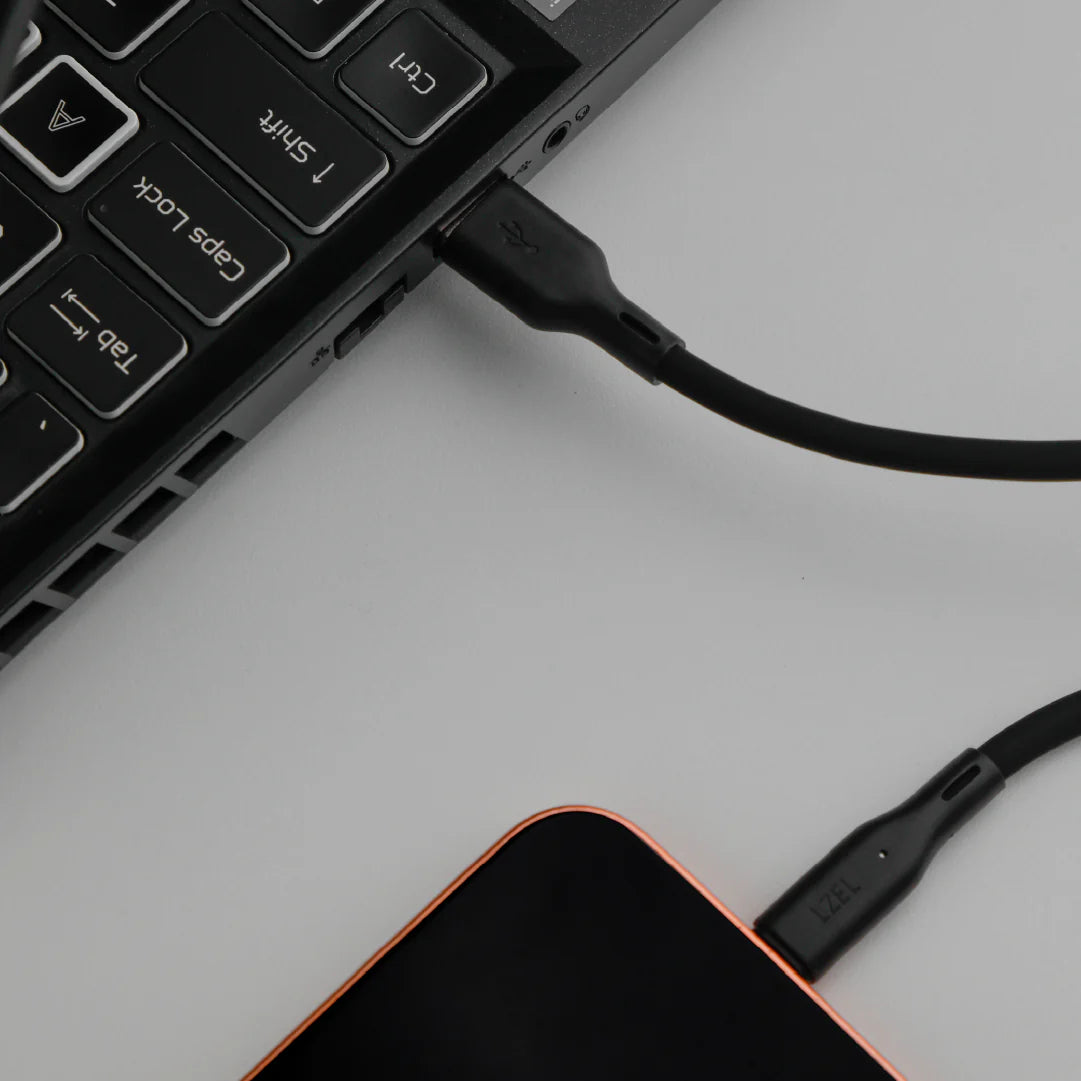 LZEL Celeris Silox CXL Soft Silicone USB-A to USB-C Cable, 480Mbps, 15W Max, 2m