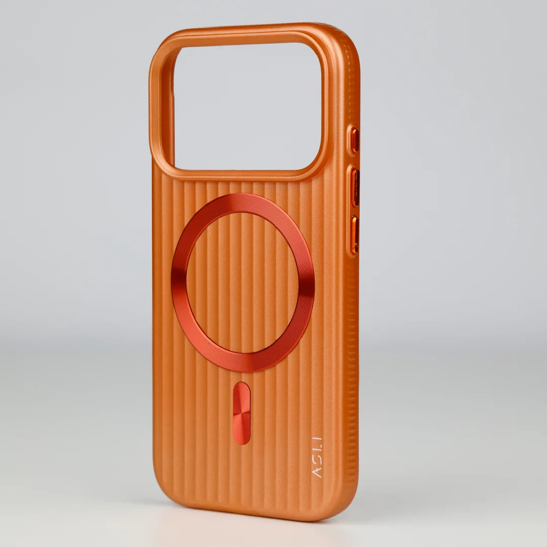 ASLI Corrugared Ridge Premium Metalic Case With Enhanced Camera Protection Case For iPhone 17 Pro