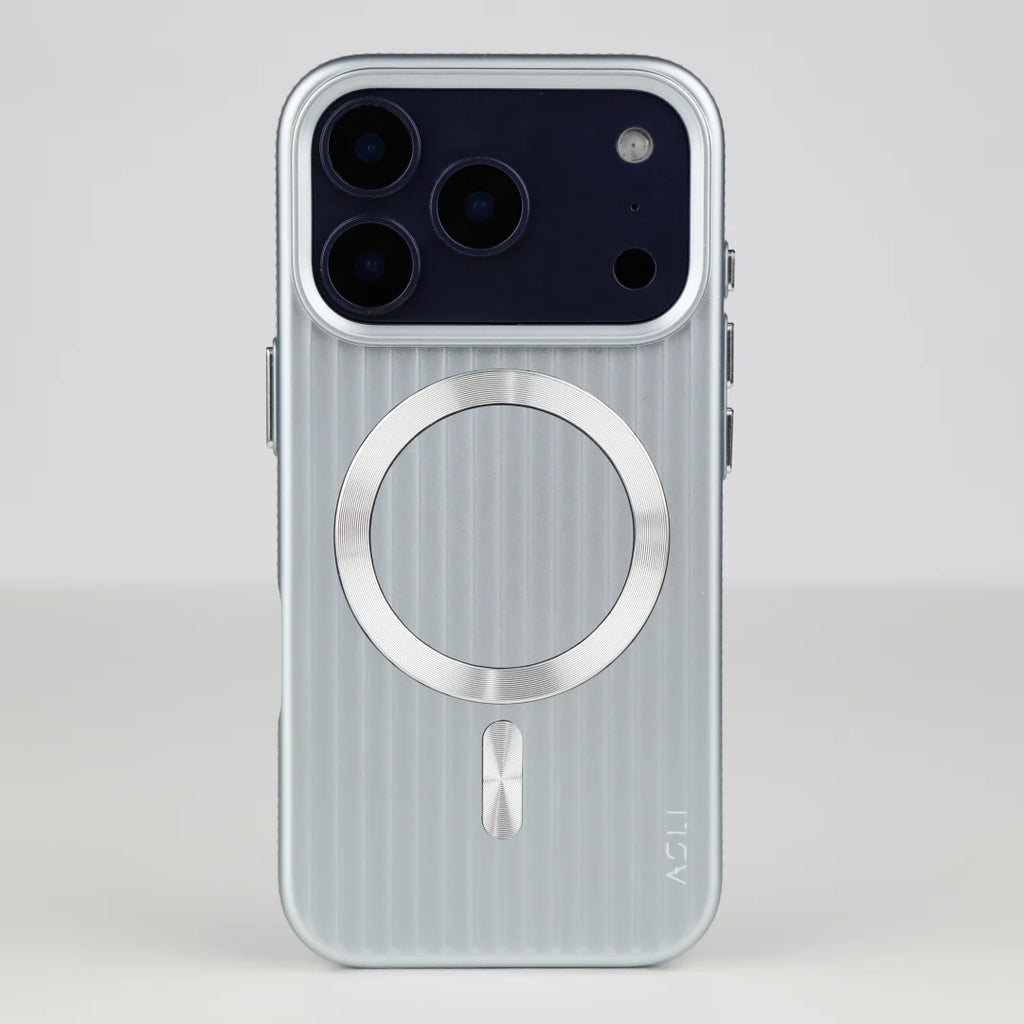 ASLI Corrugared Ridge Premium Metalic Case With Enhanced Camera Protection Case For iPhone 17 Pro