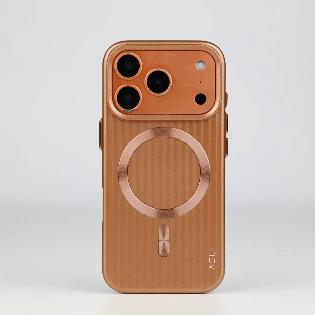 ASLI Corrugared Ridge Premium Metalic Case With Enhanced Camera Protection Case For iPhone 17 Pro