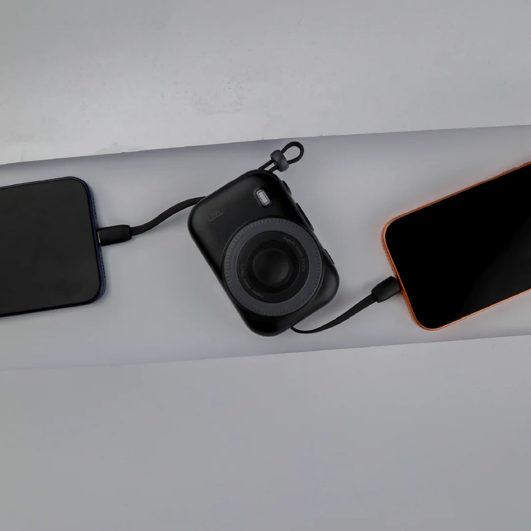 LZEL NanoFlex Nova – 10,000mAh Magnetic Power Bank with USB-C PD & Built-in Cable