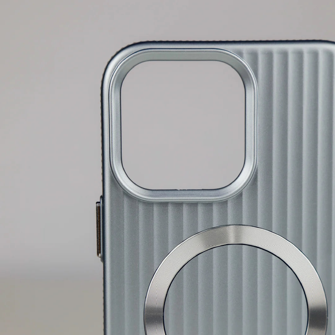 ASLI Corrugared Ridge Premium Metalic Case With Enhanced Camera Protection Case For iPhone 16 Pro Max