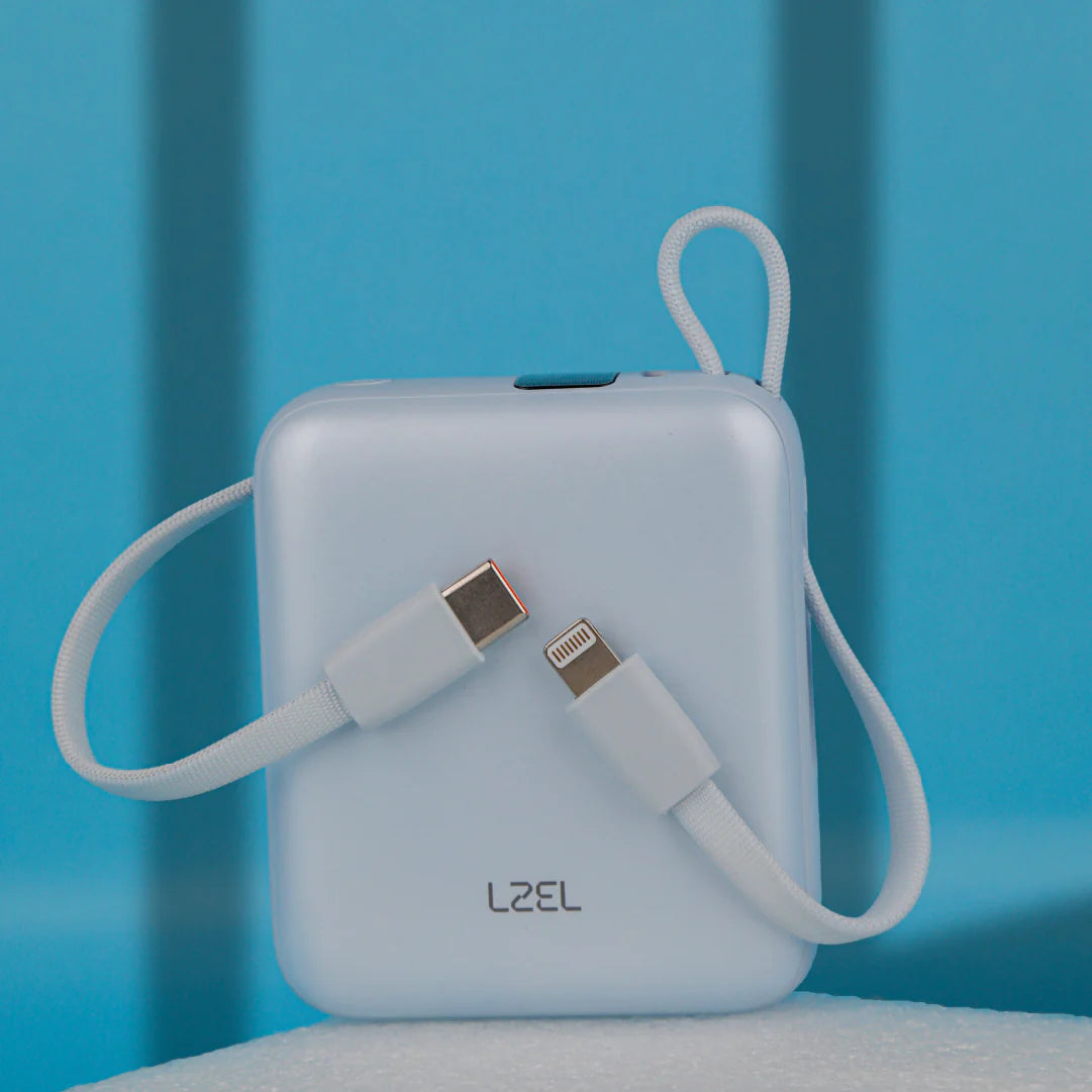 LZEL Neurode Sync Mini 10000Mah  Pd3.0 & Qc 3.0 | 22.5W | Built-In Type-C & Lighting Power Bank