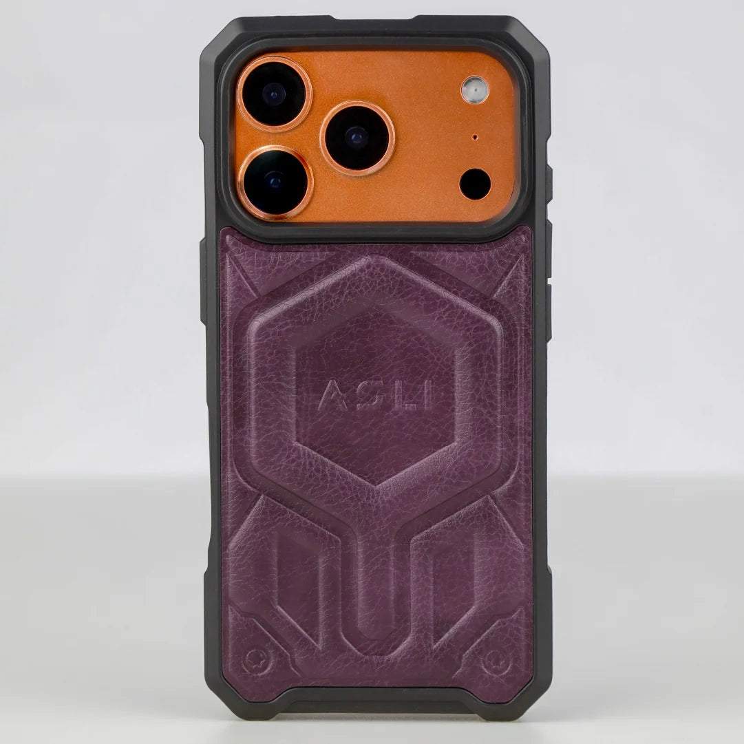 ASLI Leather Hybrid Premium Leather Case With Drop Protection And Heat Dissipation Case For 17 Pro Max