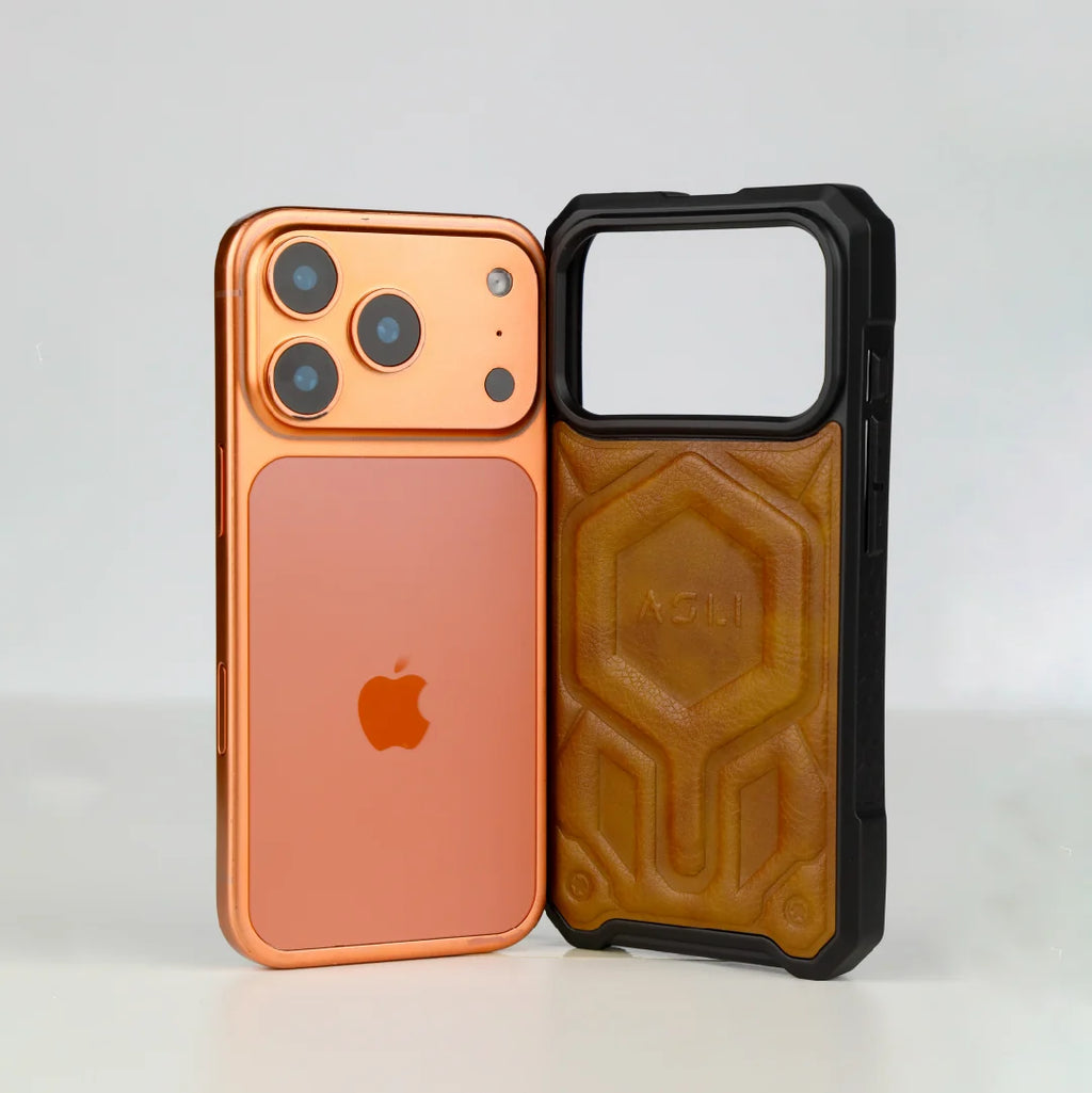 ASLI Leather Hybrid Premium Leather Case With Drop Protection And Heat Dissipation Case For 17 Pro Max